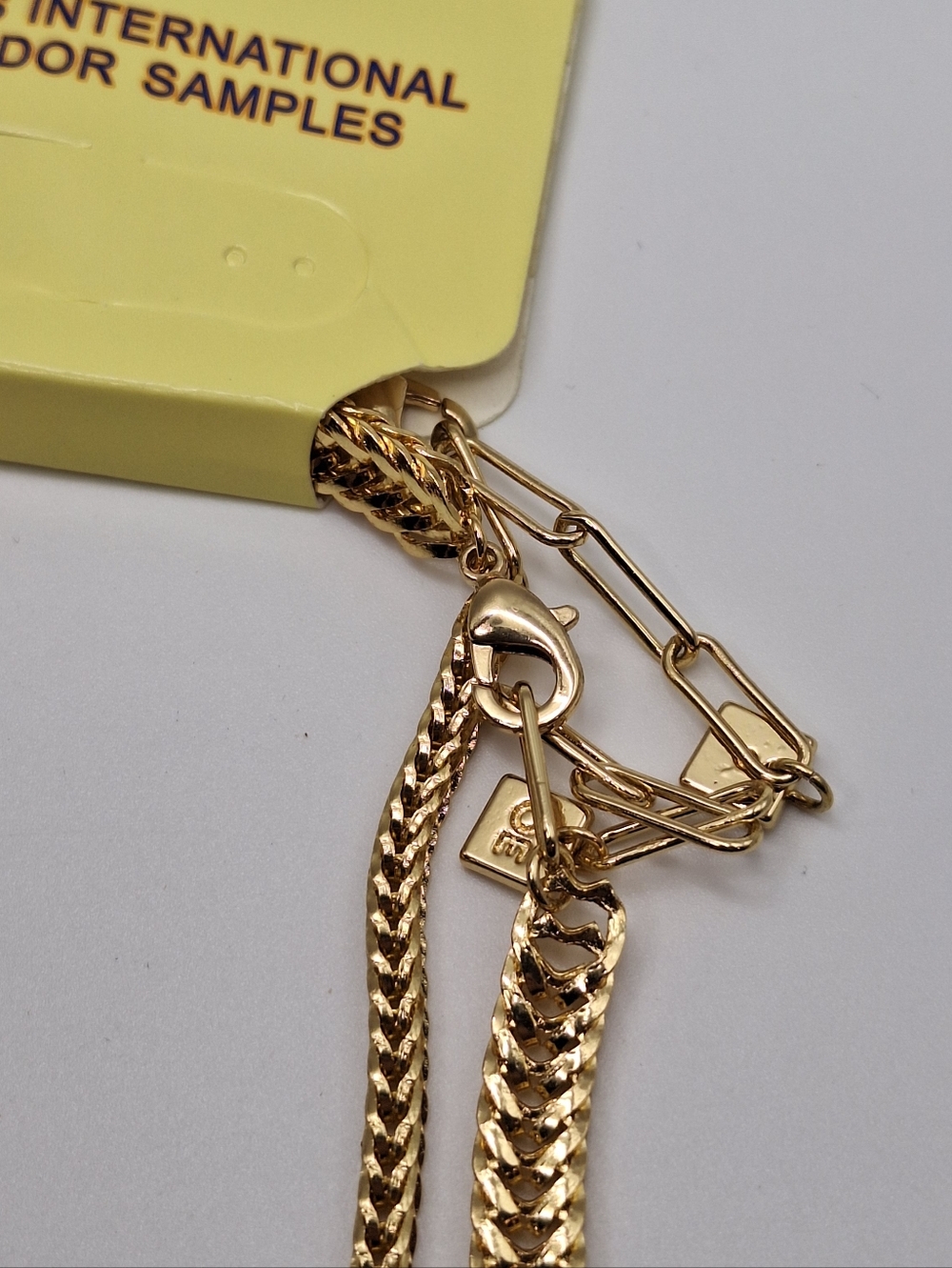 Gold Layered Chain Necklace Herringbone Chain Double Layer Chunky Gold Necklace - Picture 5 of 8